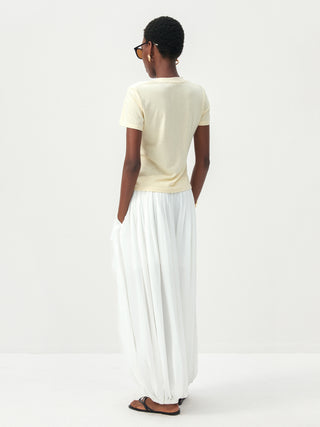 CUBIC Lyocell-Linen Blend Henley Neck Top