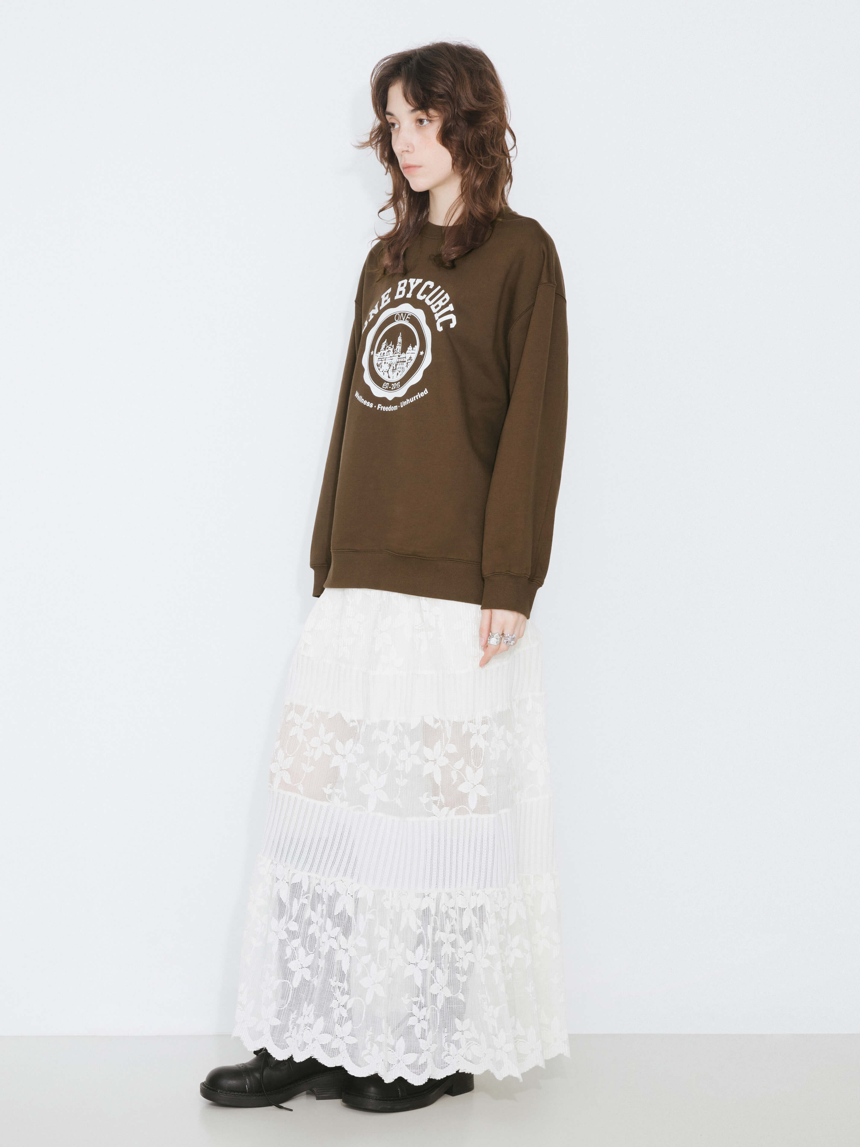 ONE BY CUBIC Oversized Crew Neck 100% Cotton Sweatshirt-7