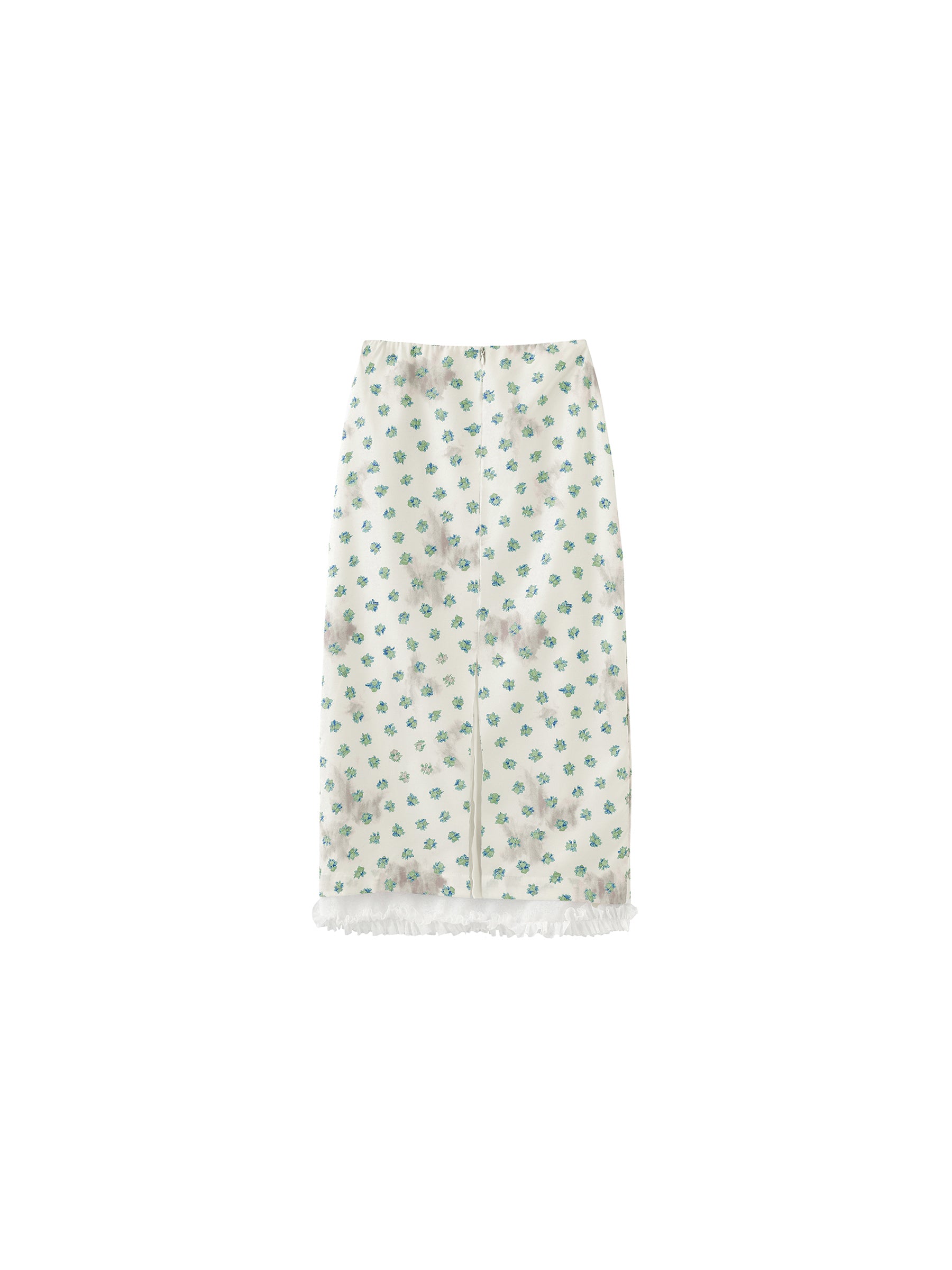 Lace Patchwork Floral Printed Skirt-14