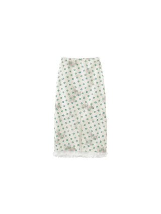 Lace Patchwork Floral Printed Skirt