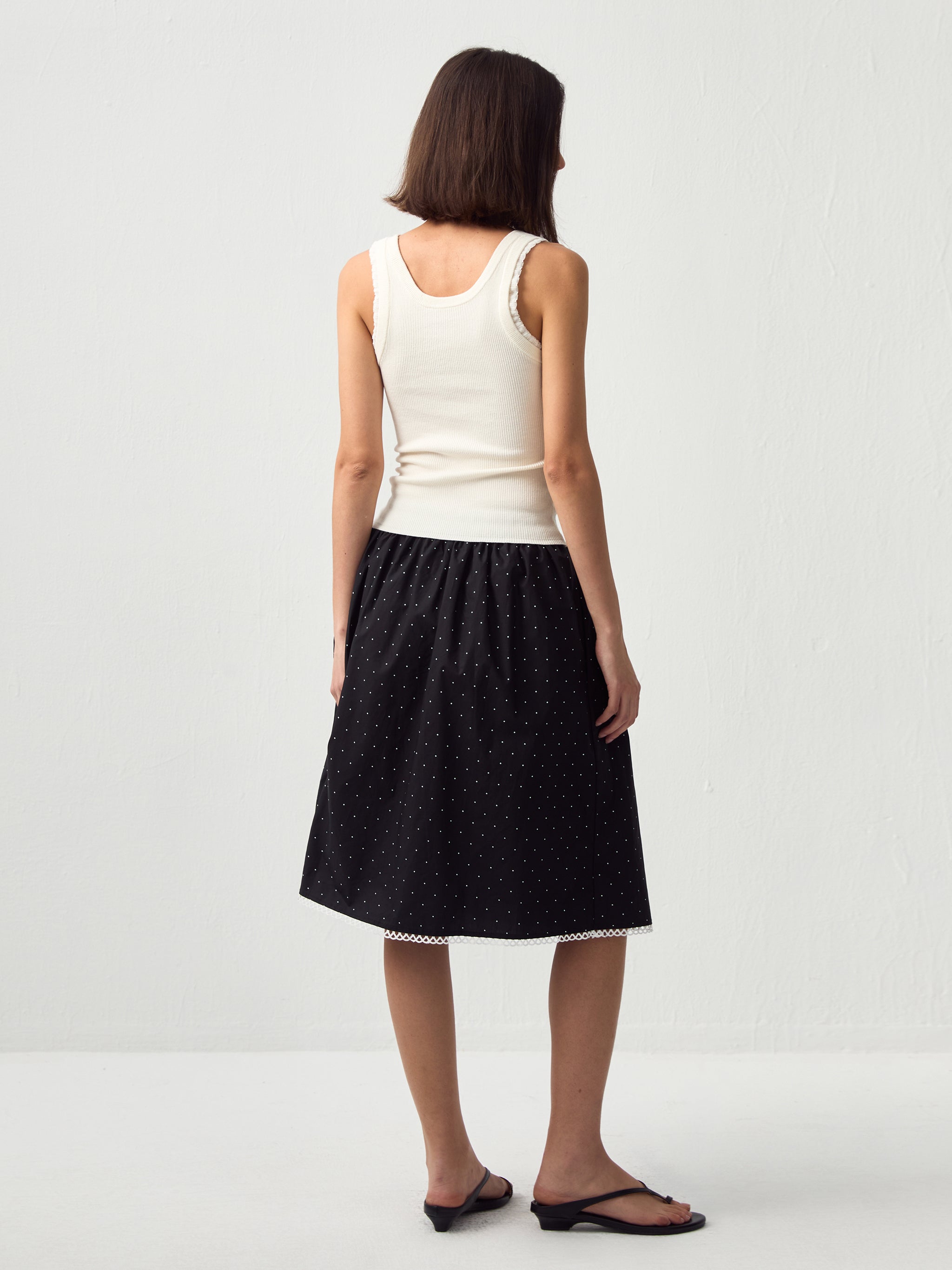 CUBIC Chic Polka Dot Lace Trim Skirt(Pre order: 7 days)-12