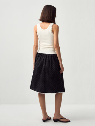 CUBIC Chic Polka Dot Lace Trim Skirt(Pre order: 7 days)