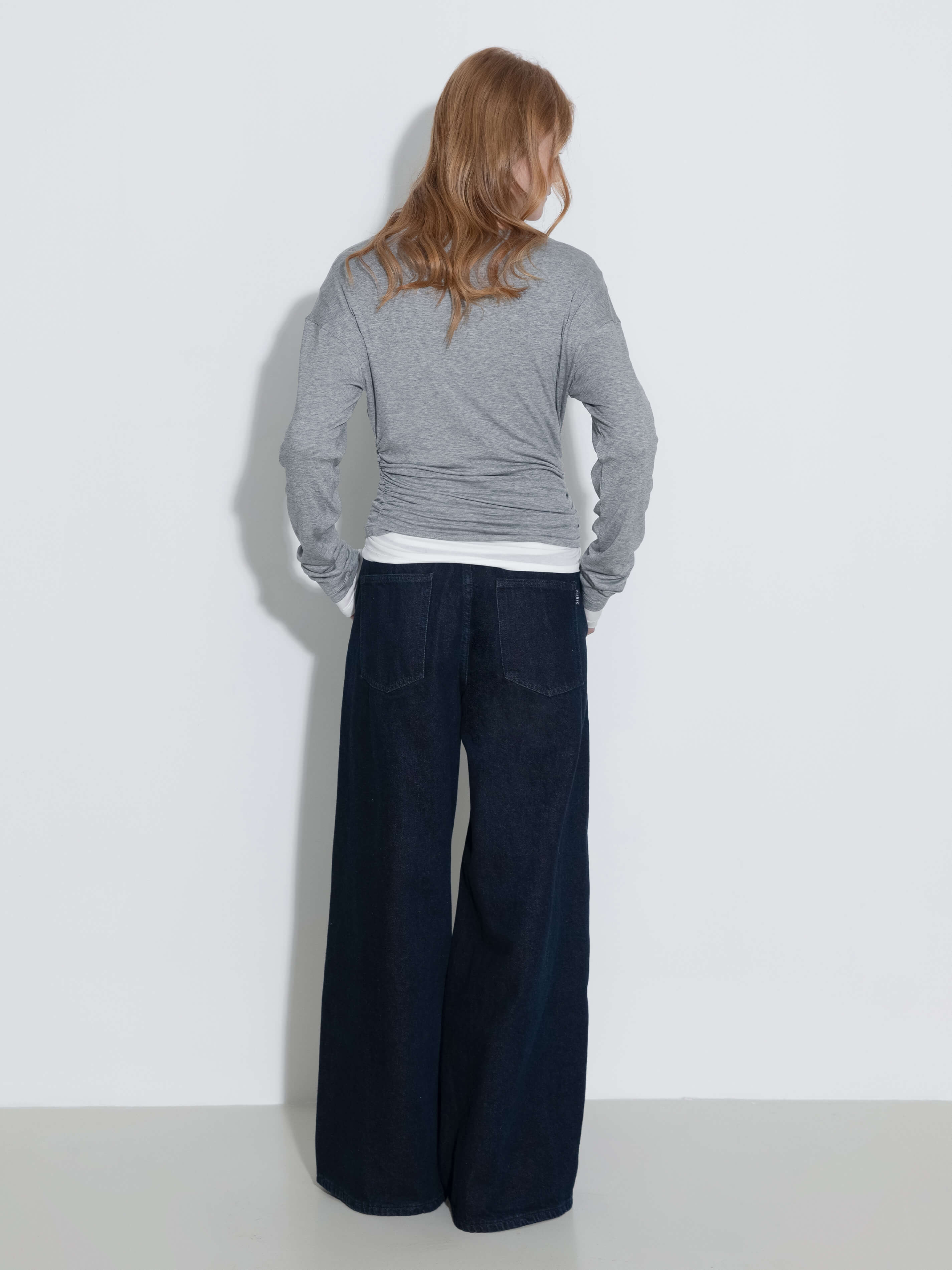 Straight Wide Leg Denim Jeans-14