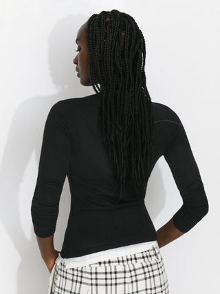 Casual Faux-Layer Knit Top