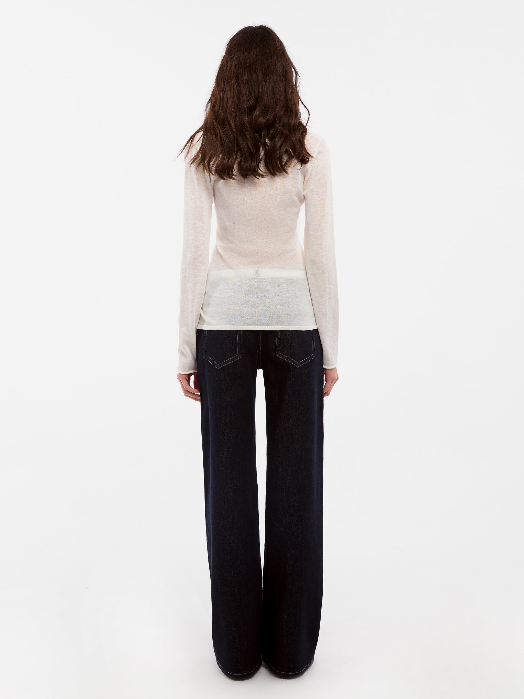 CUBIC Tencel Linen Blend V-Neck Knit Sweater-12