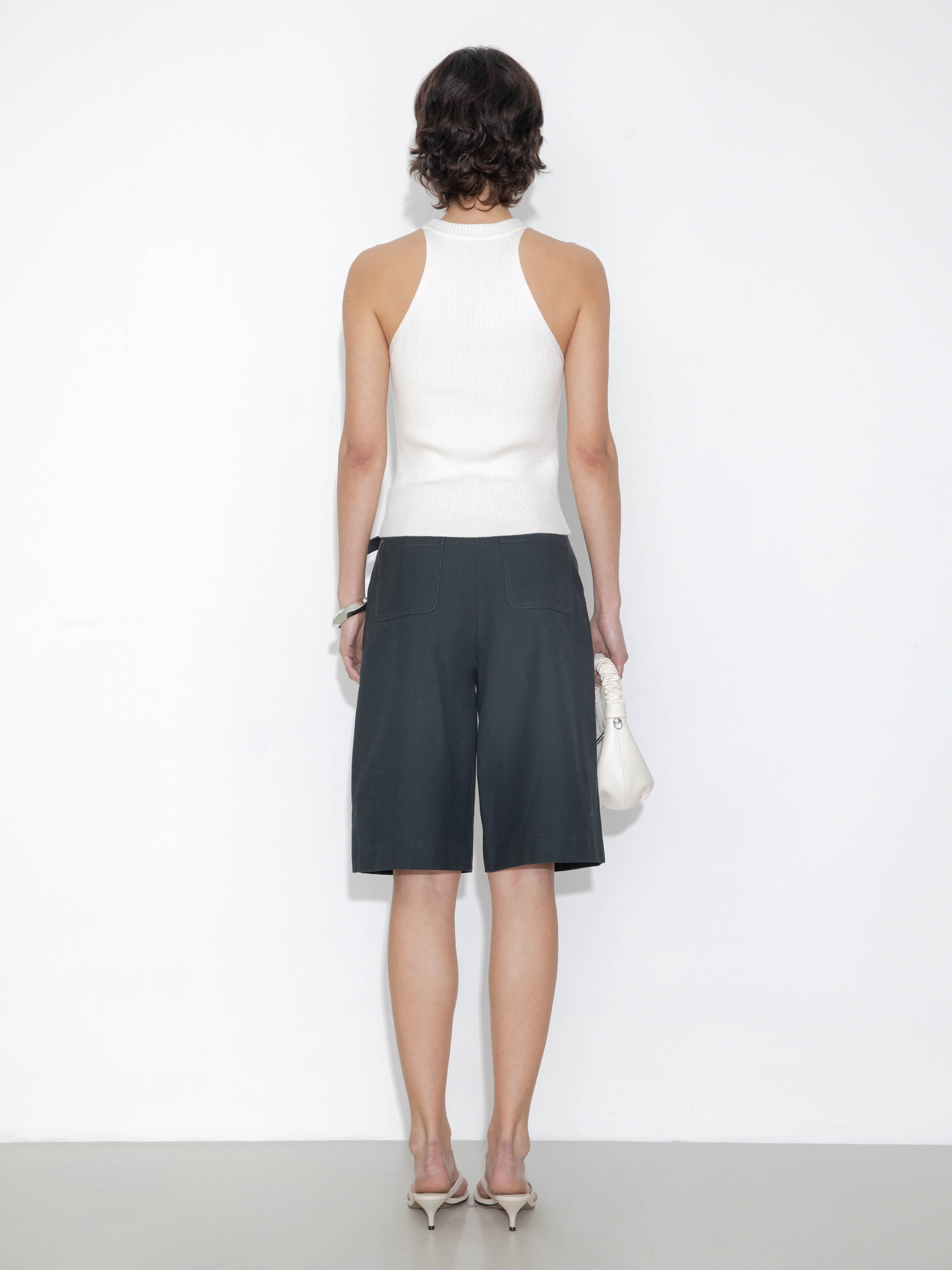 Halter Neck Off-Shoulder Cardigan Vest-14