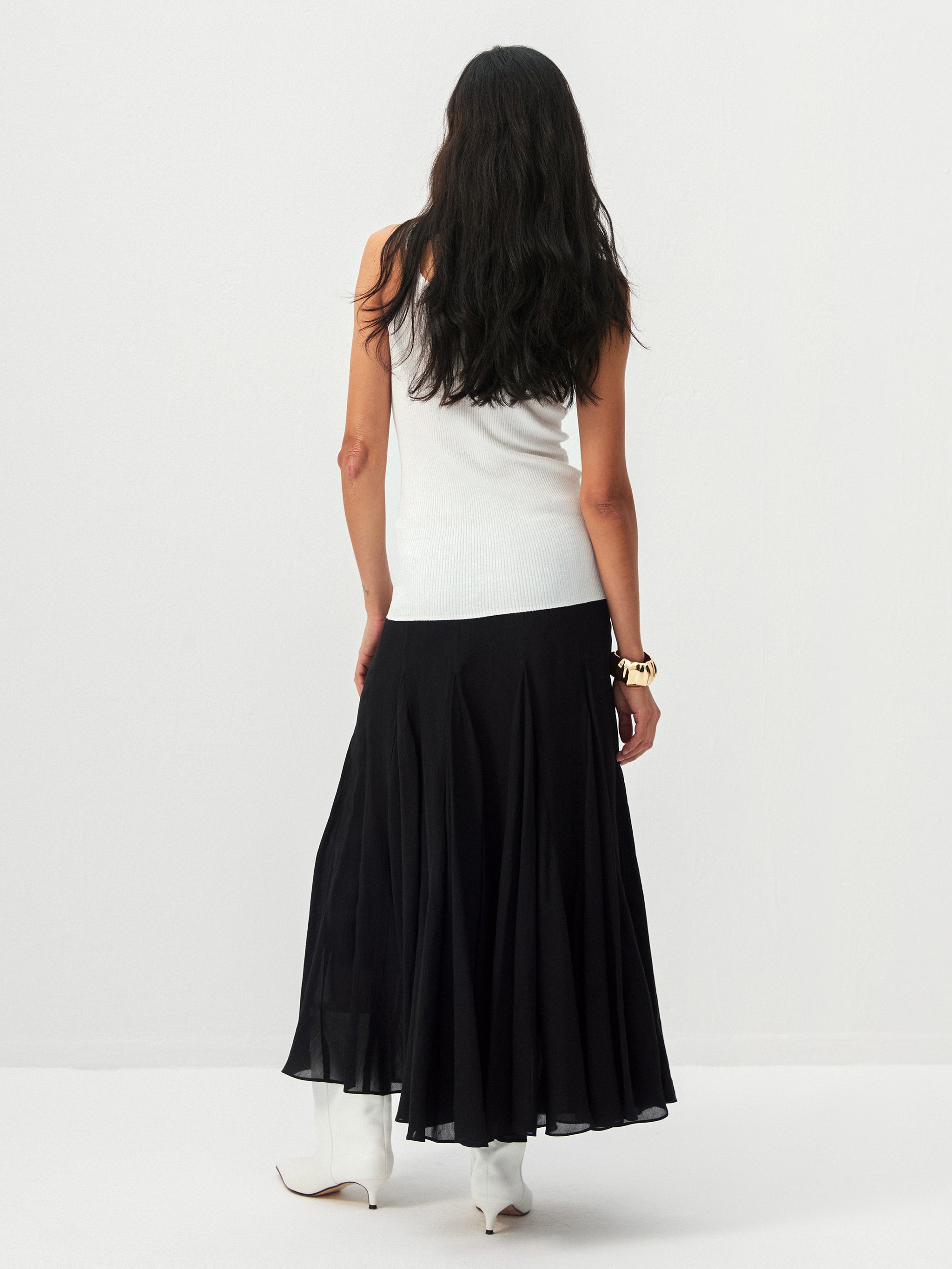 CUBIC Lyocell Flowy Midi Skirt-12