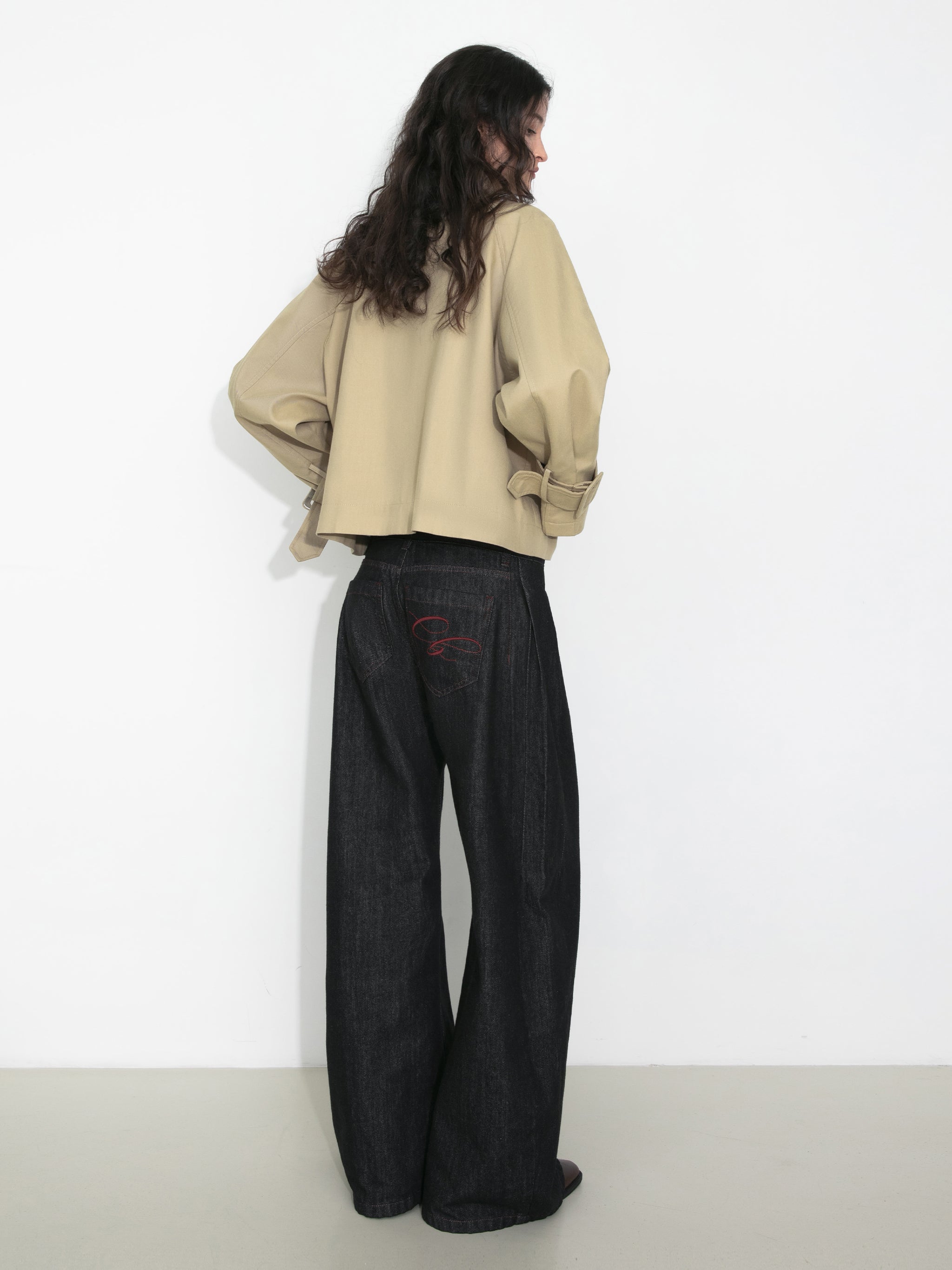 Overlay Cropped Trench Coat-12
