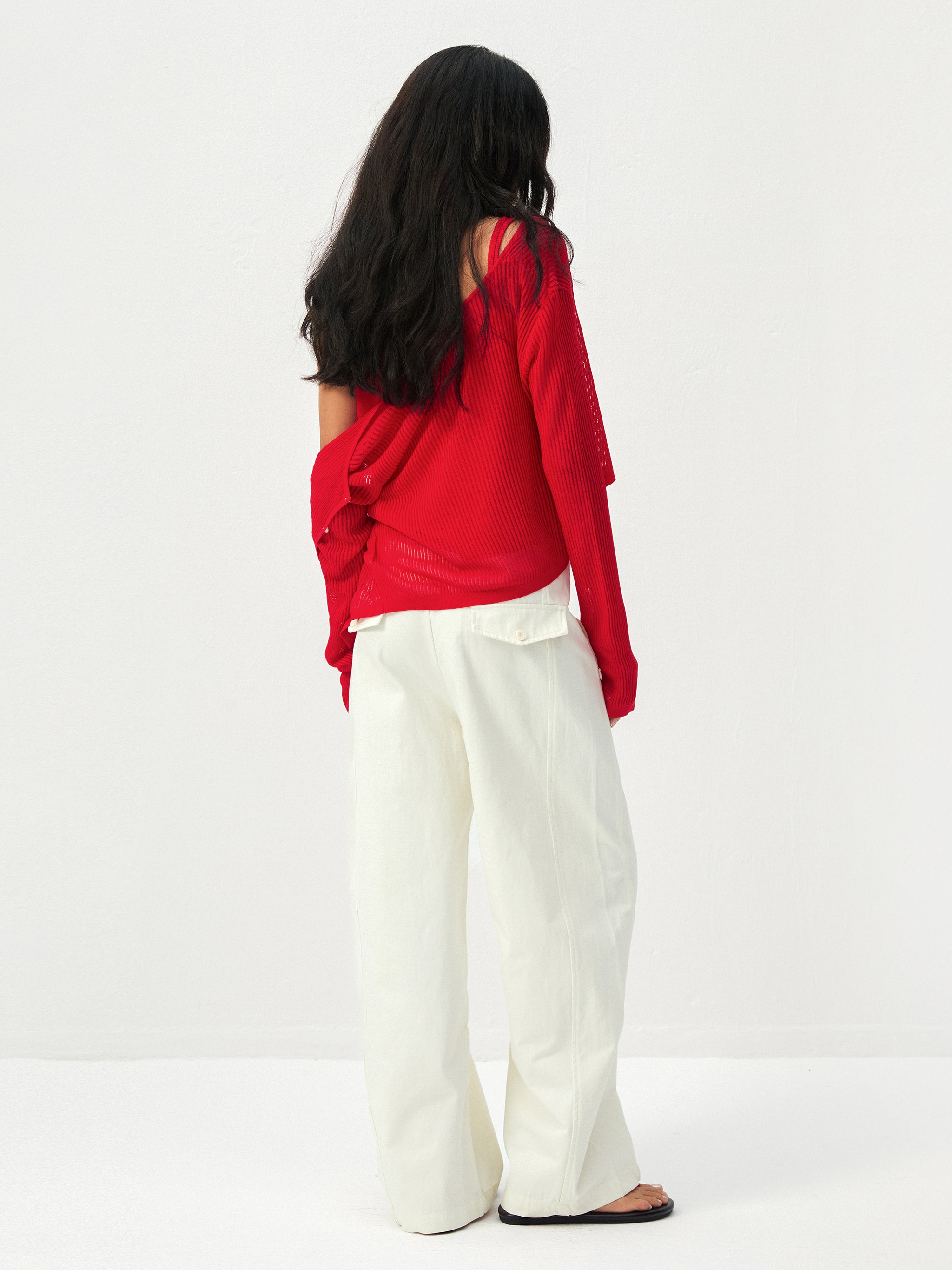 CUBIC Sheer Ribbed Knit Two-Piece Set-12