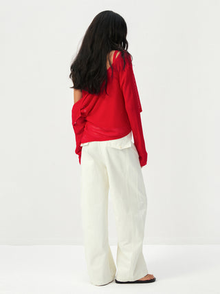 CUBIC Sheer Ribbed Knit Two-Piece Set