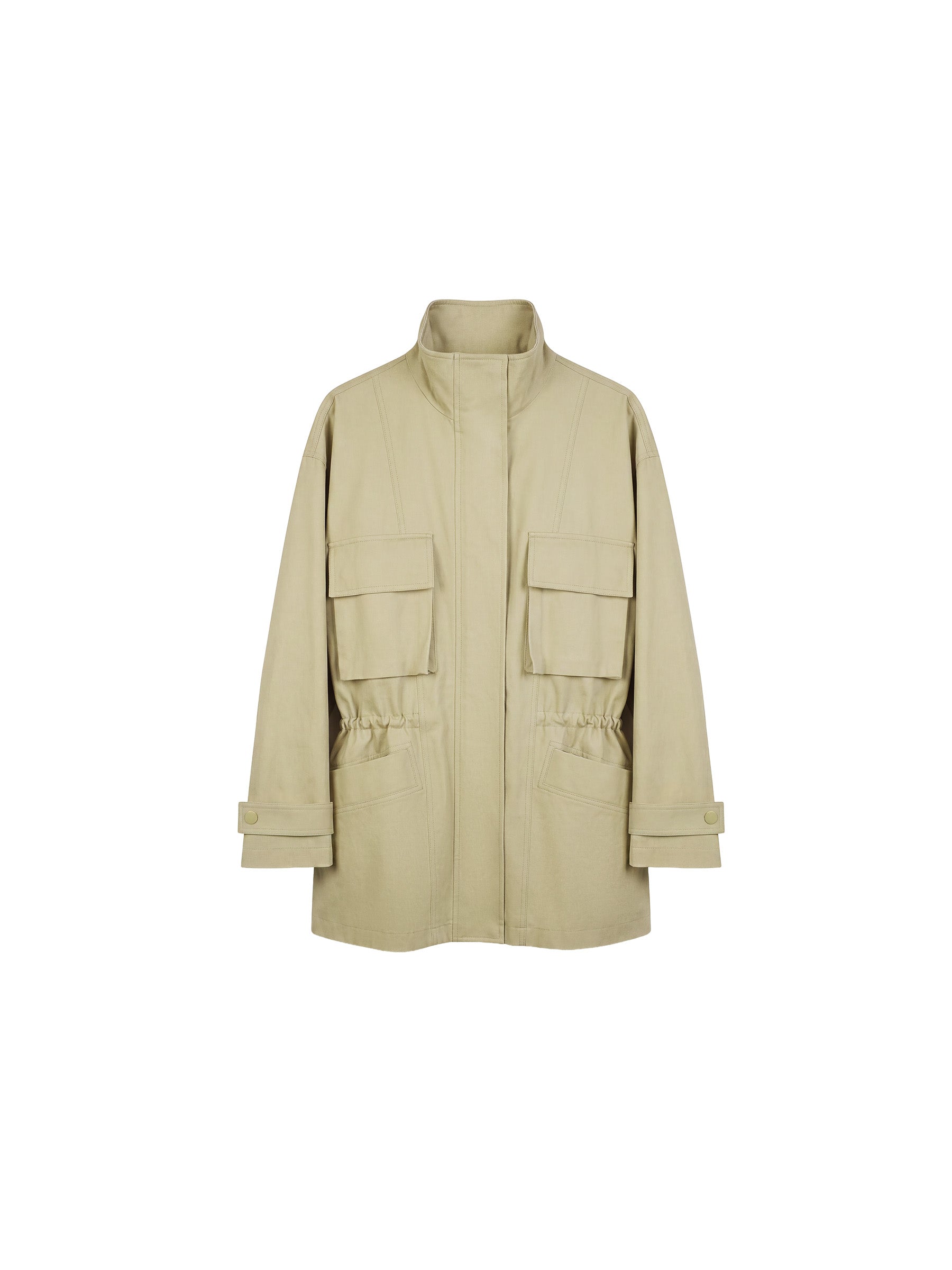 CUBIC Drawstring Waist Cargo Field Jacket-12