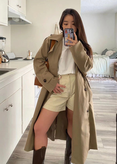 美品 liten cubic trench coat ベージュ Unveiling The Trench Coat: CUBIC's Autumn Gem