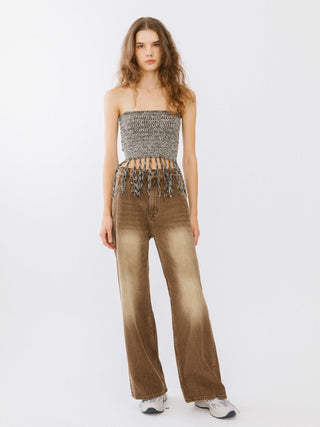 High Waisted Washed Out Boyfriend Jeans