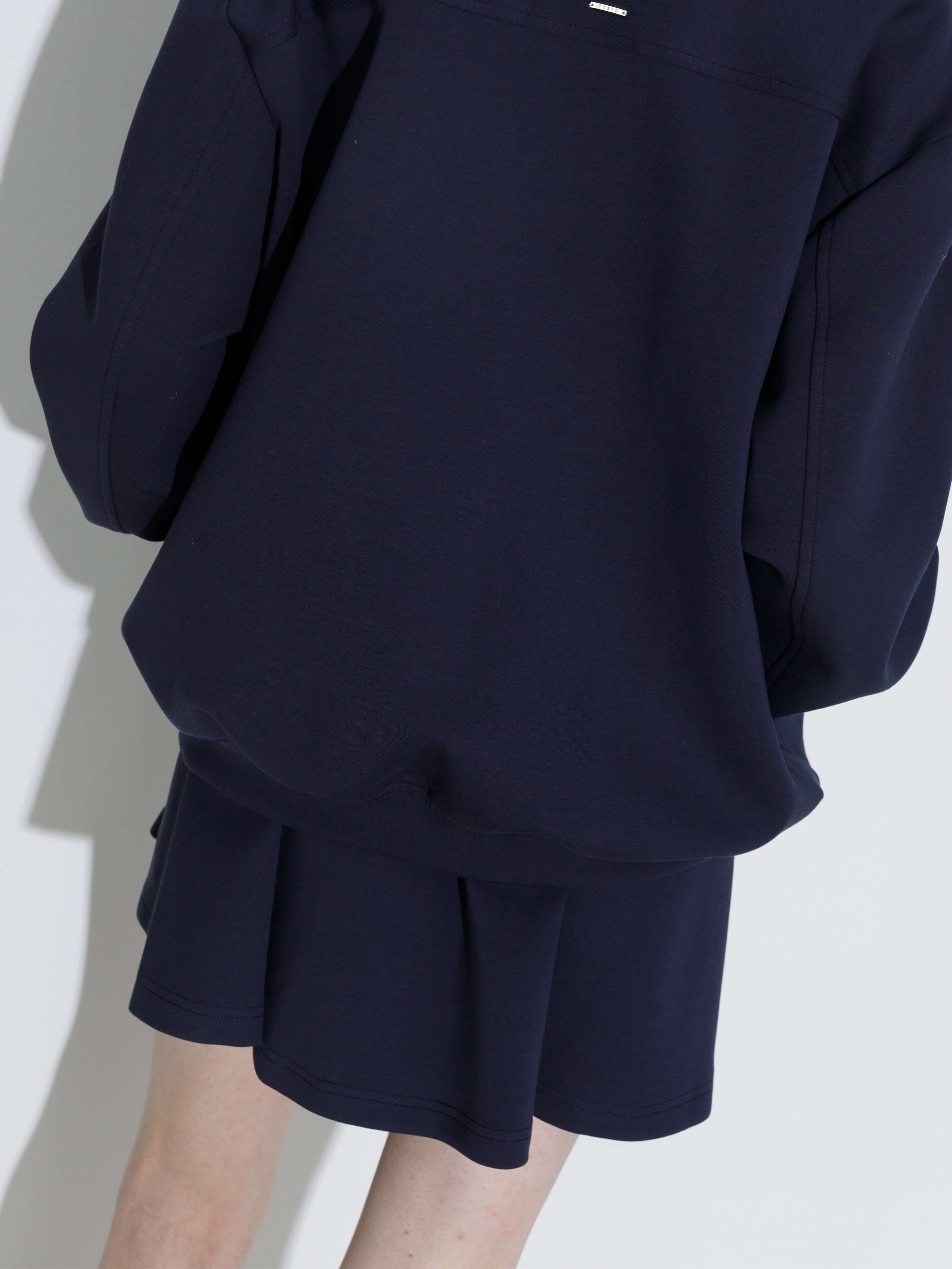 Drawstring Waist A-line Sweat Skirt-14