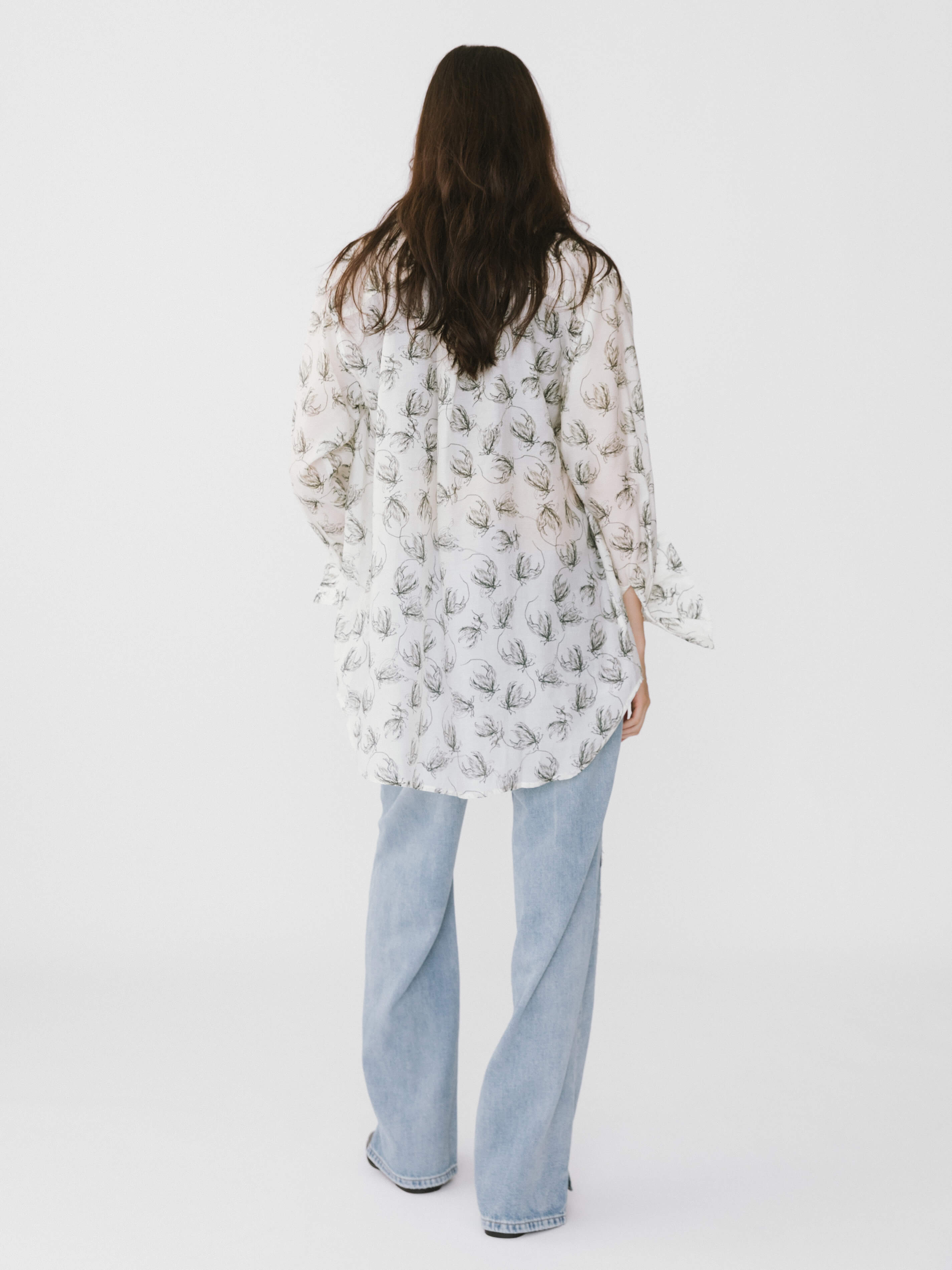 Loose Printed Sheer Shirt-13