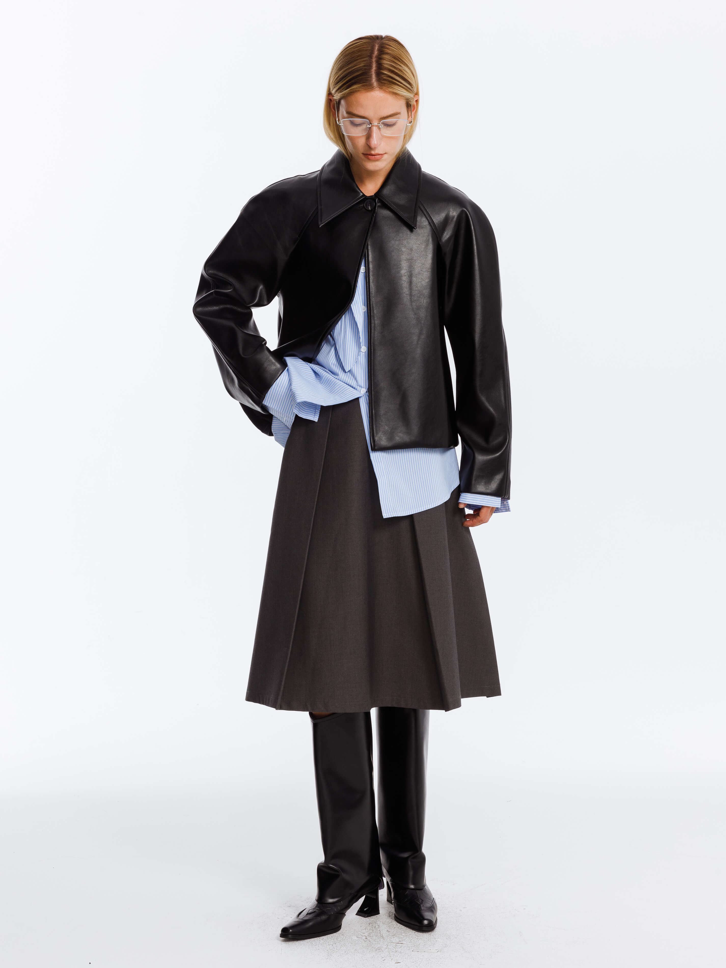 Oversized Faux Leather Jacket-12