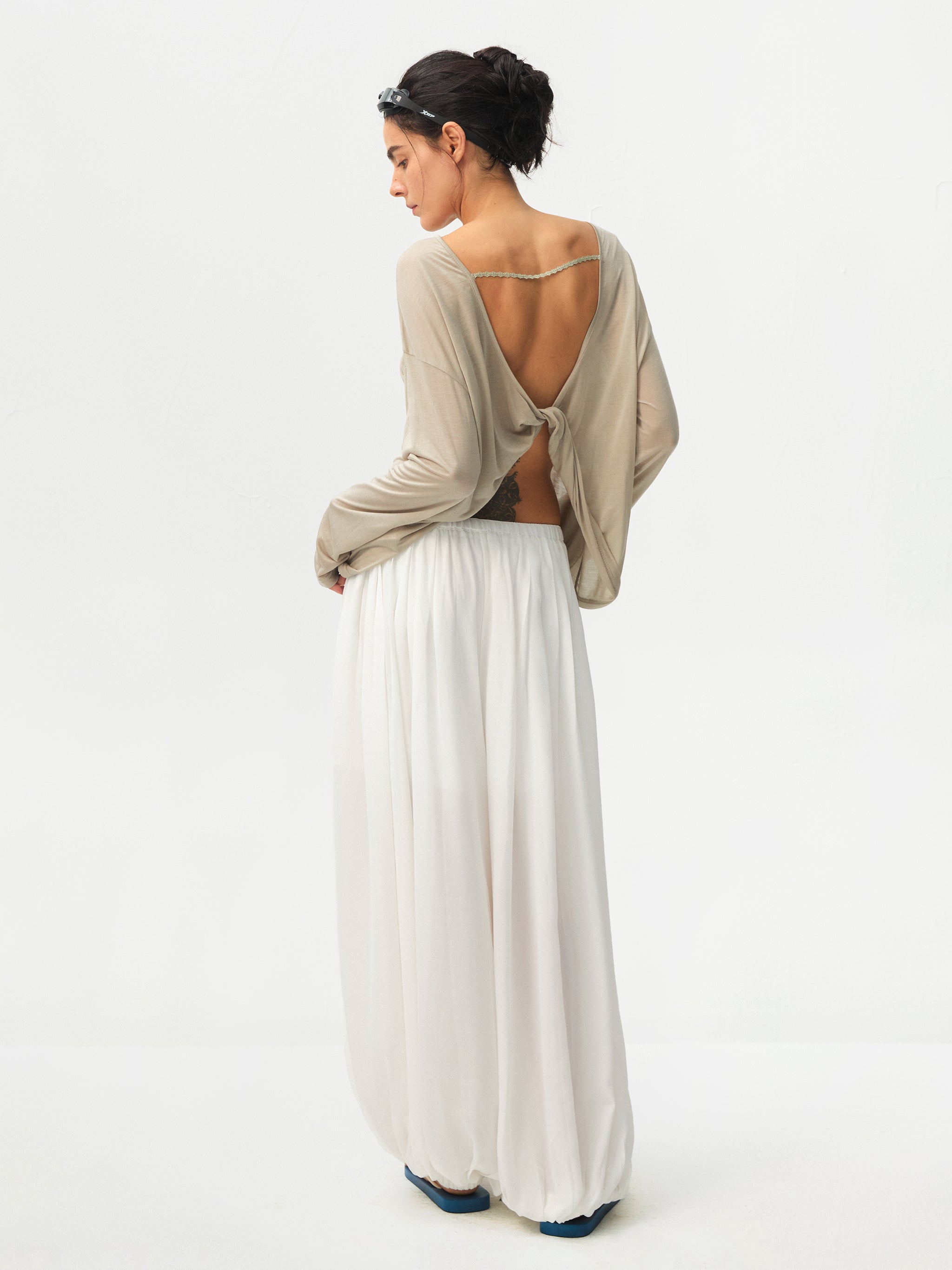CUBIC Lyocell Sheer Open-Back Top-12