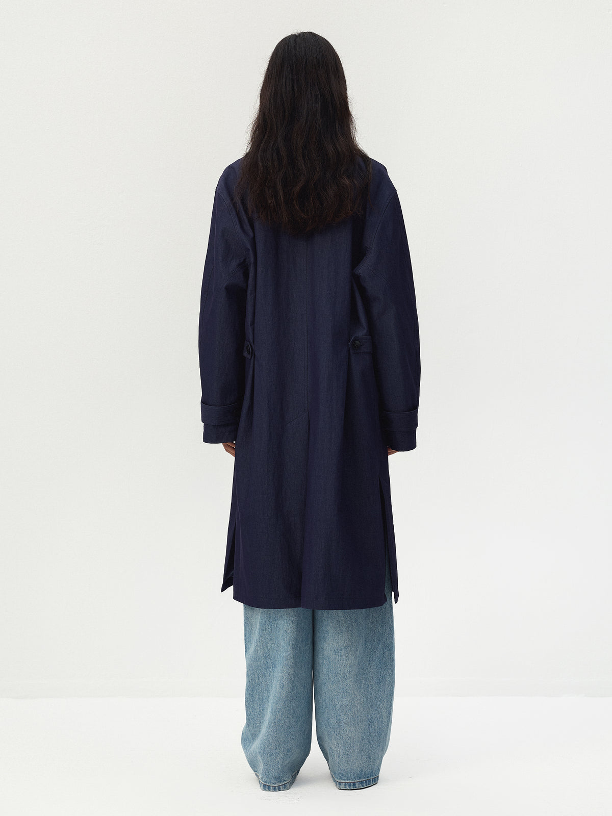 CUBIC Relaxed Point Collar Trench Coat-12