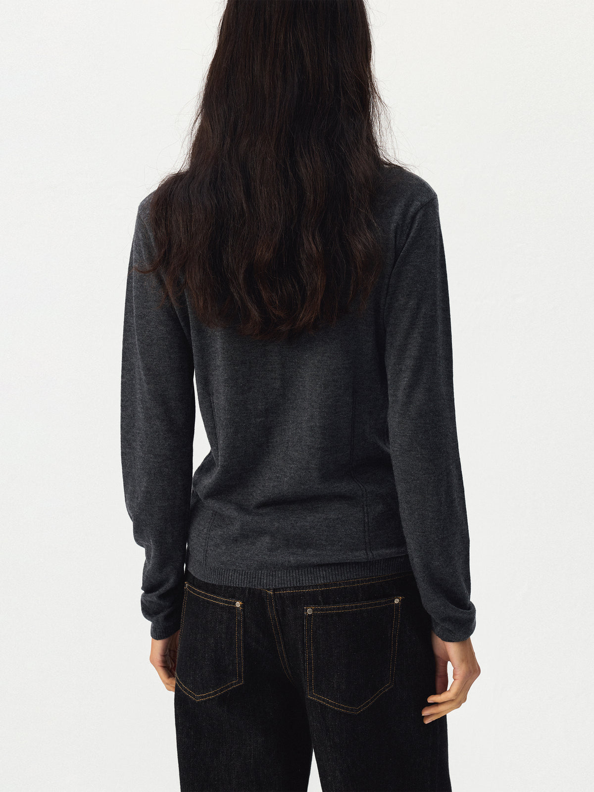 CUBIC High Neck Button Knit Cardigan-12