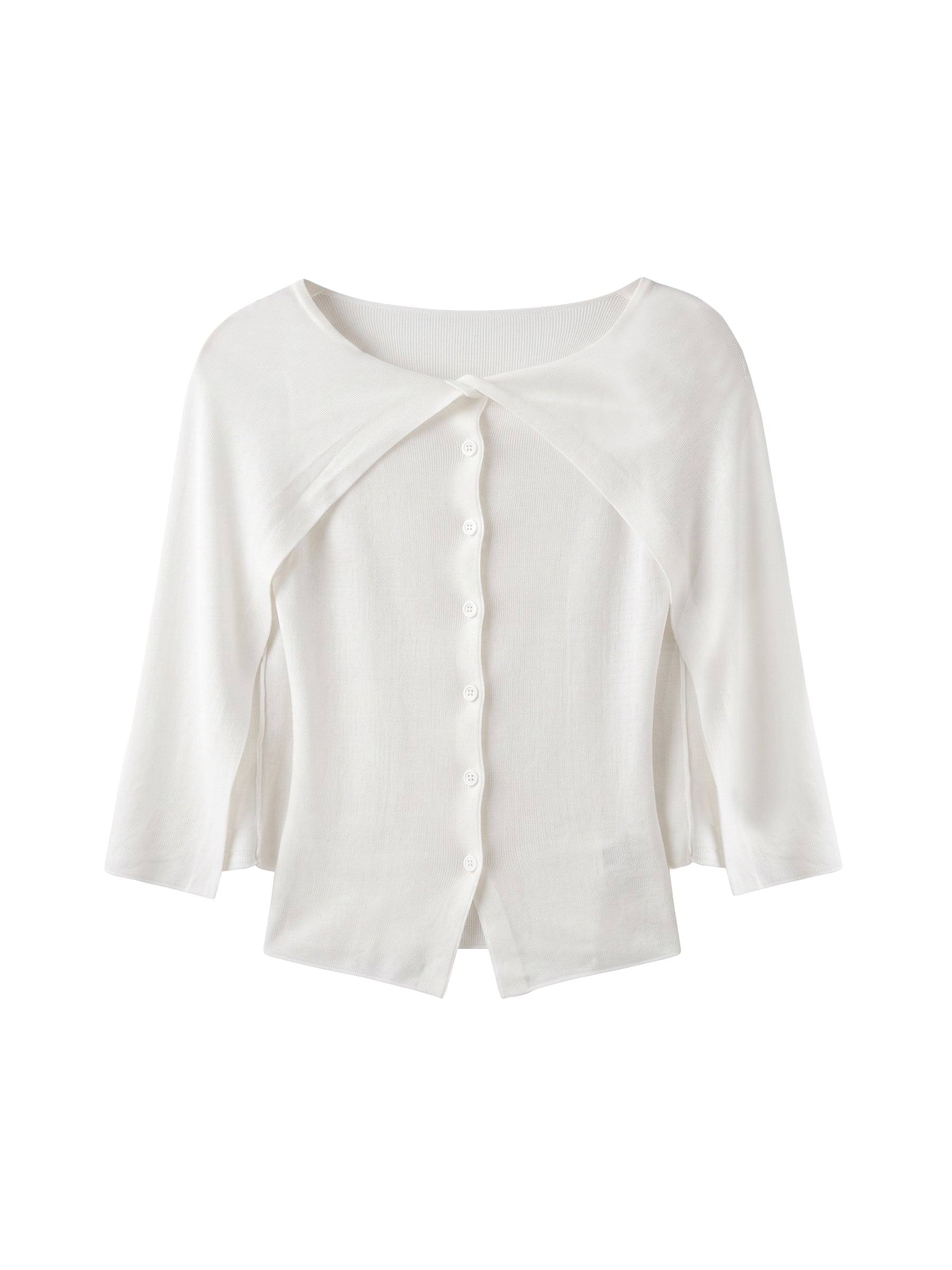 CUBIC Cape-Style Button Front Top-12