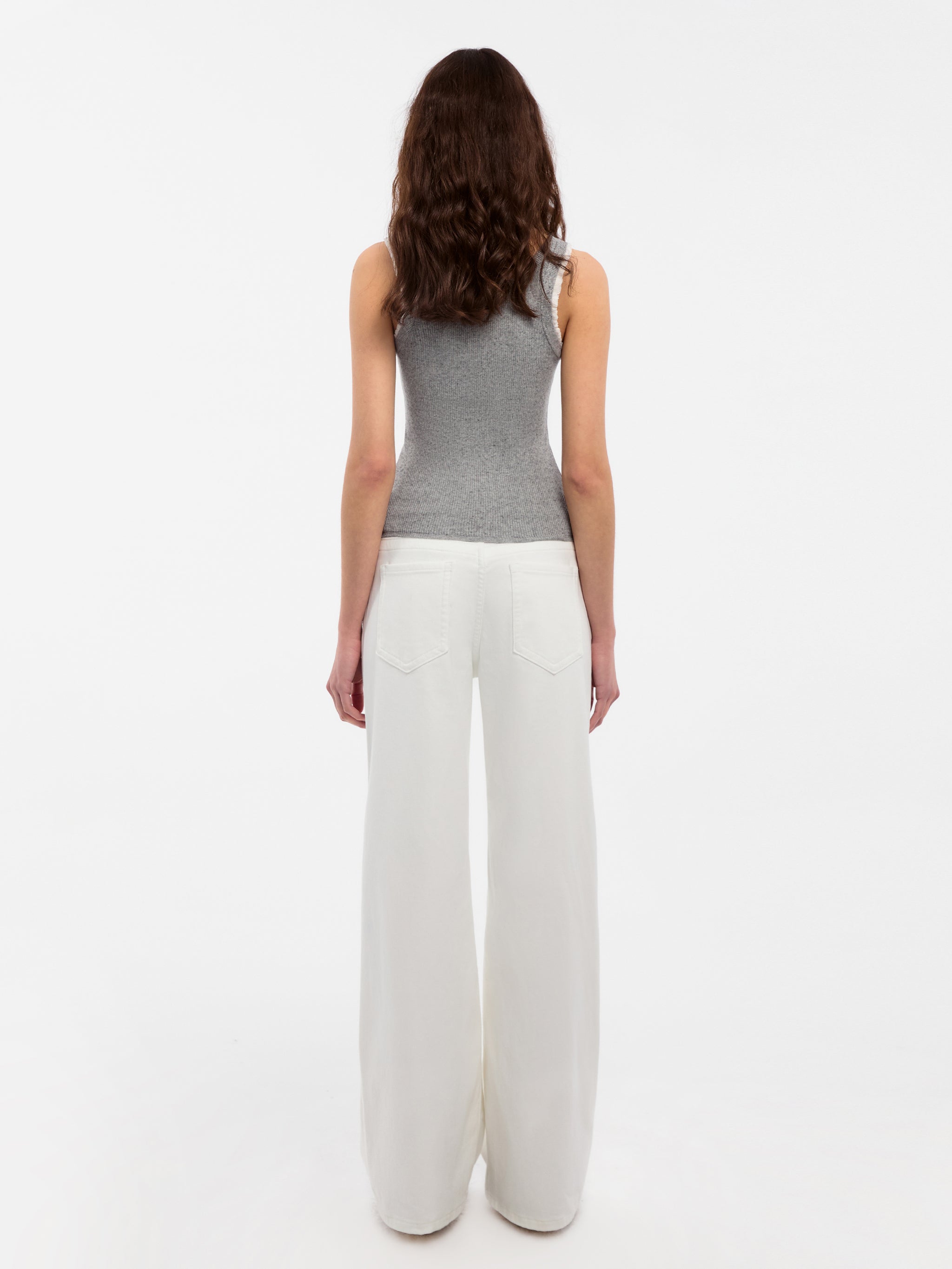 CUBIC Lace-trimmed Linen Knit Vest-12