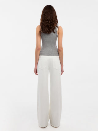 CUBIC Lace-trimmed Linen Knit Vest