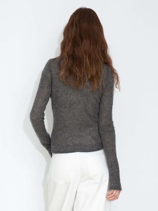 Crew Neck Slim-Fit Knitted Top