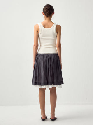 CUBIC Chic Lyocell Tiered Flare Skirt(Pre order: 30 days)