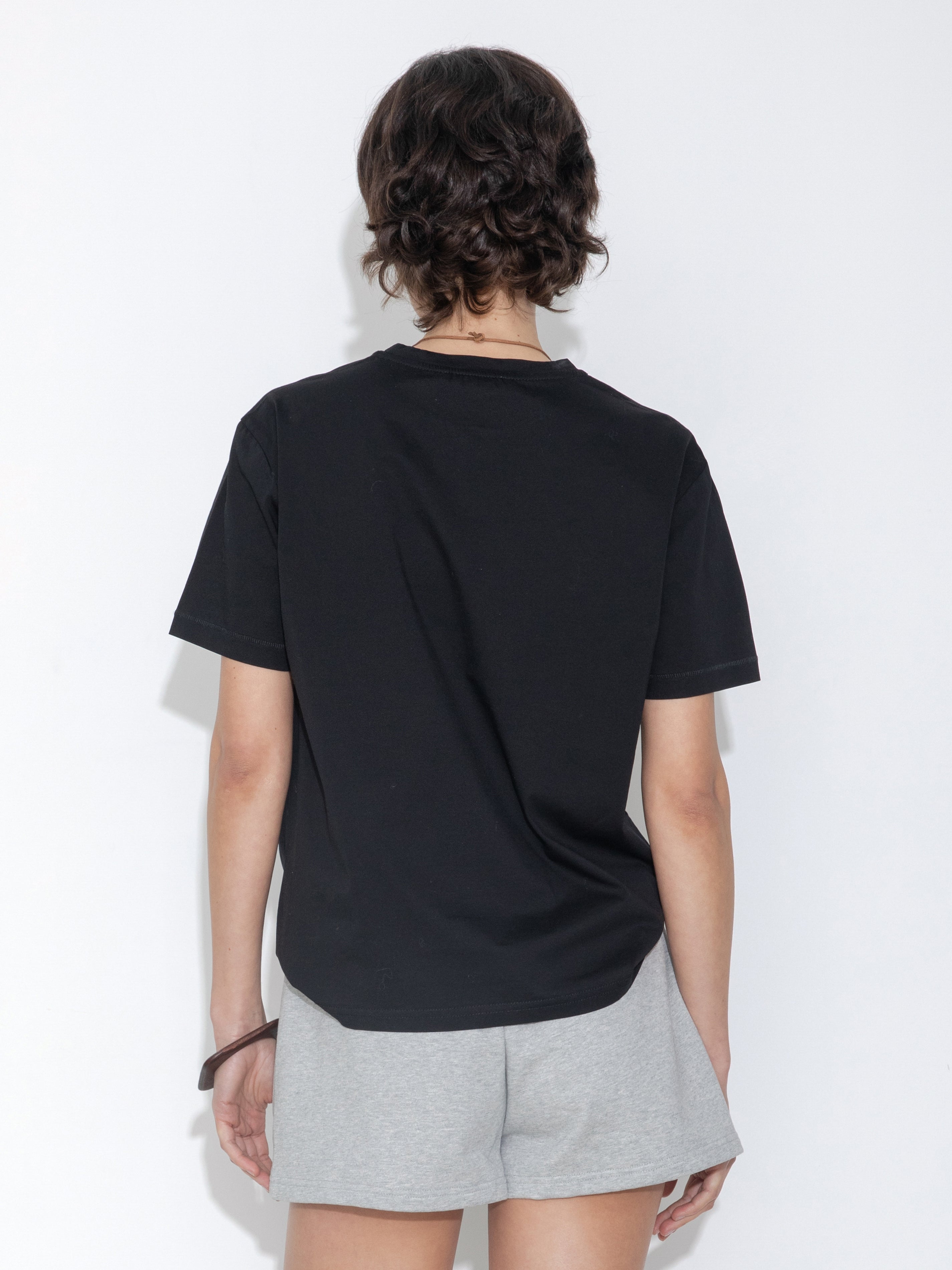 C by CUBIC Oversized Crew Neck Solid T-Shirt-13