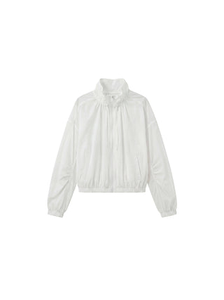 CUBIC Nylon Drawstring Collar Sheer Windbreaker Jacket