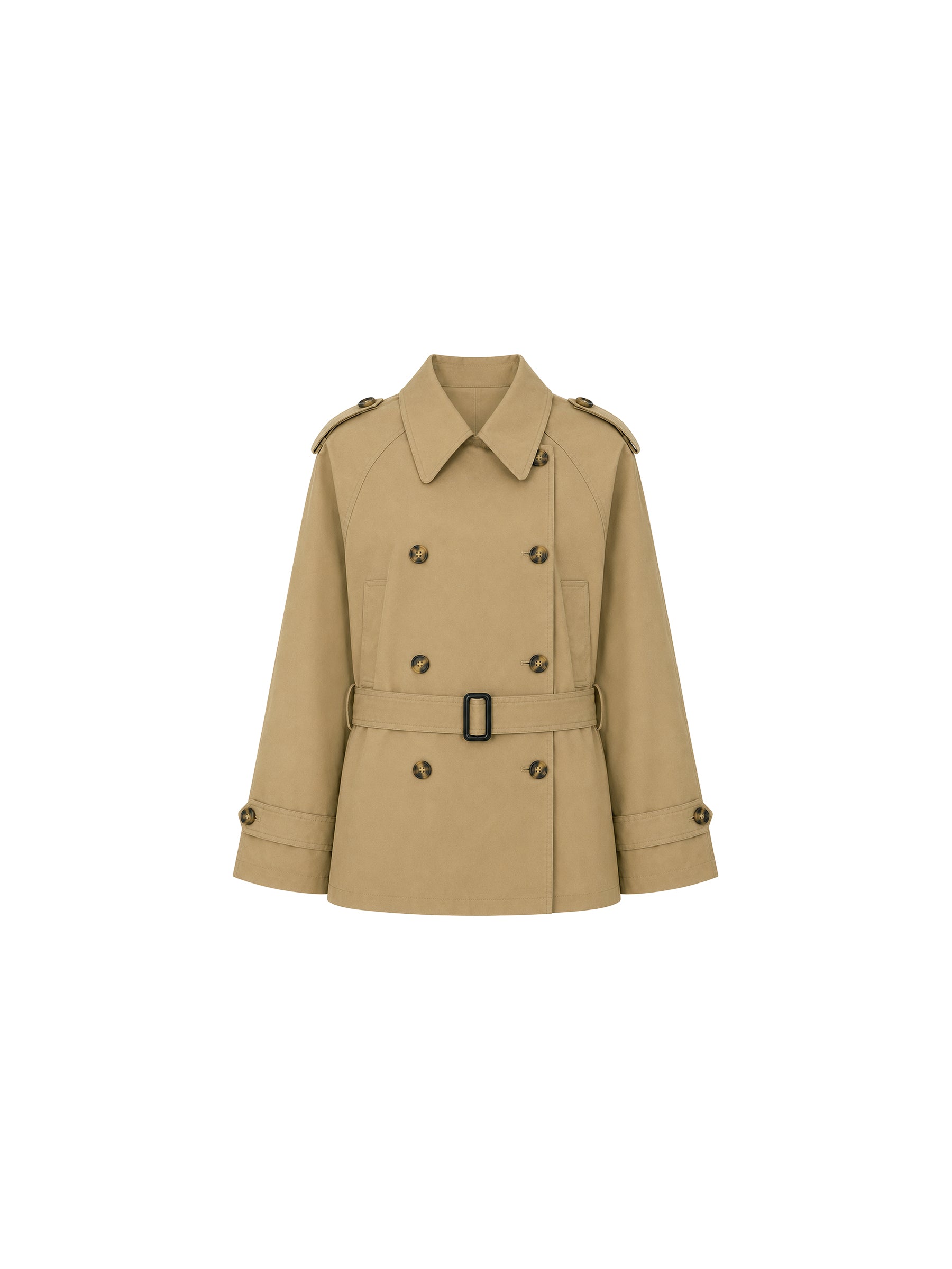 CUBIC Belted Double-Breasted Trench Jacket-13