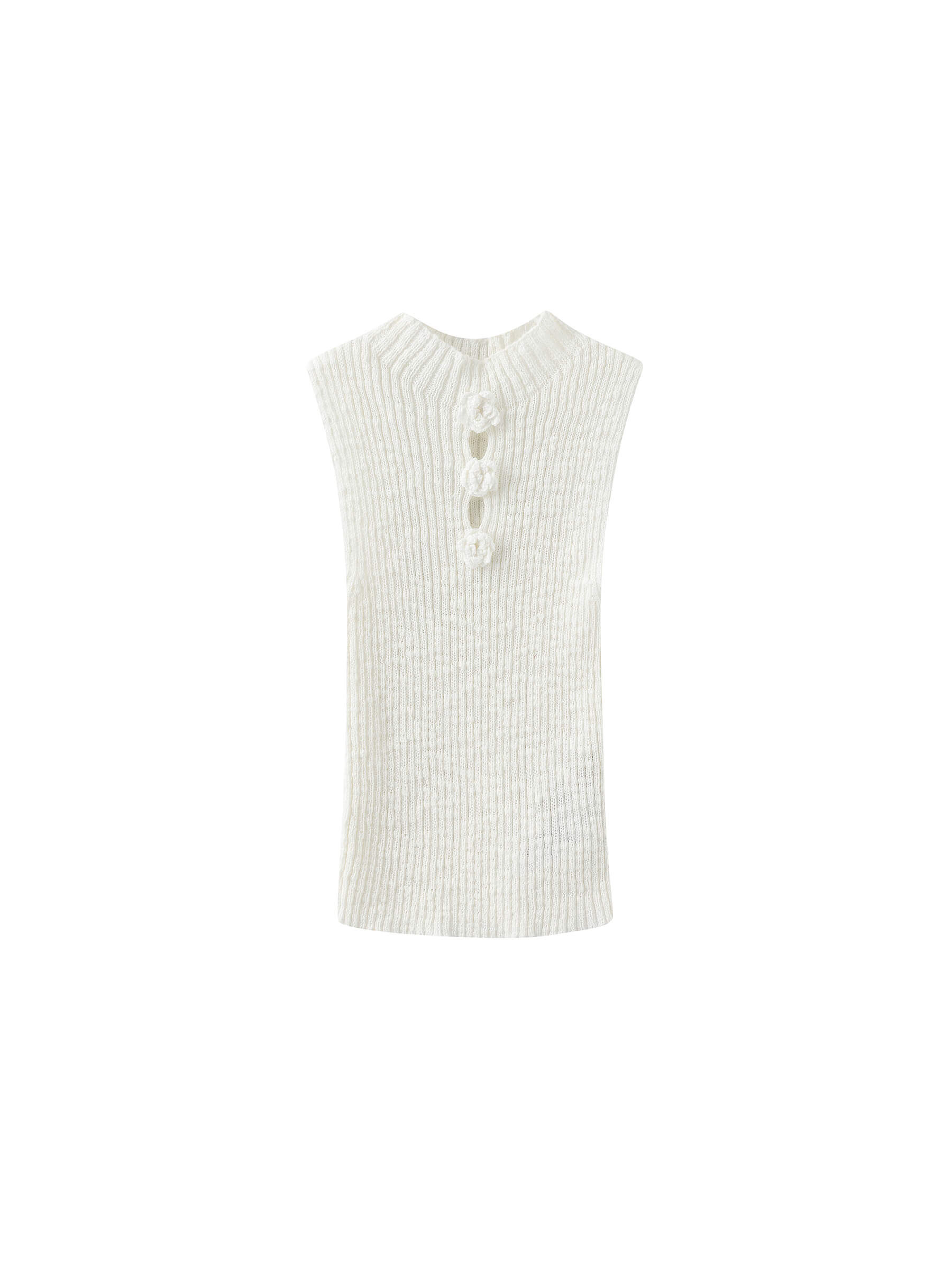Flower 3D Sleeveless Knit Top-7