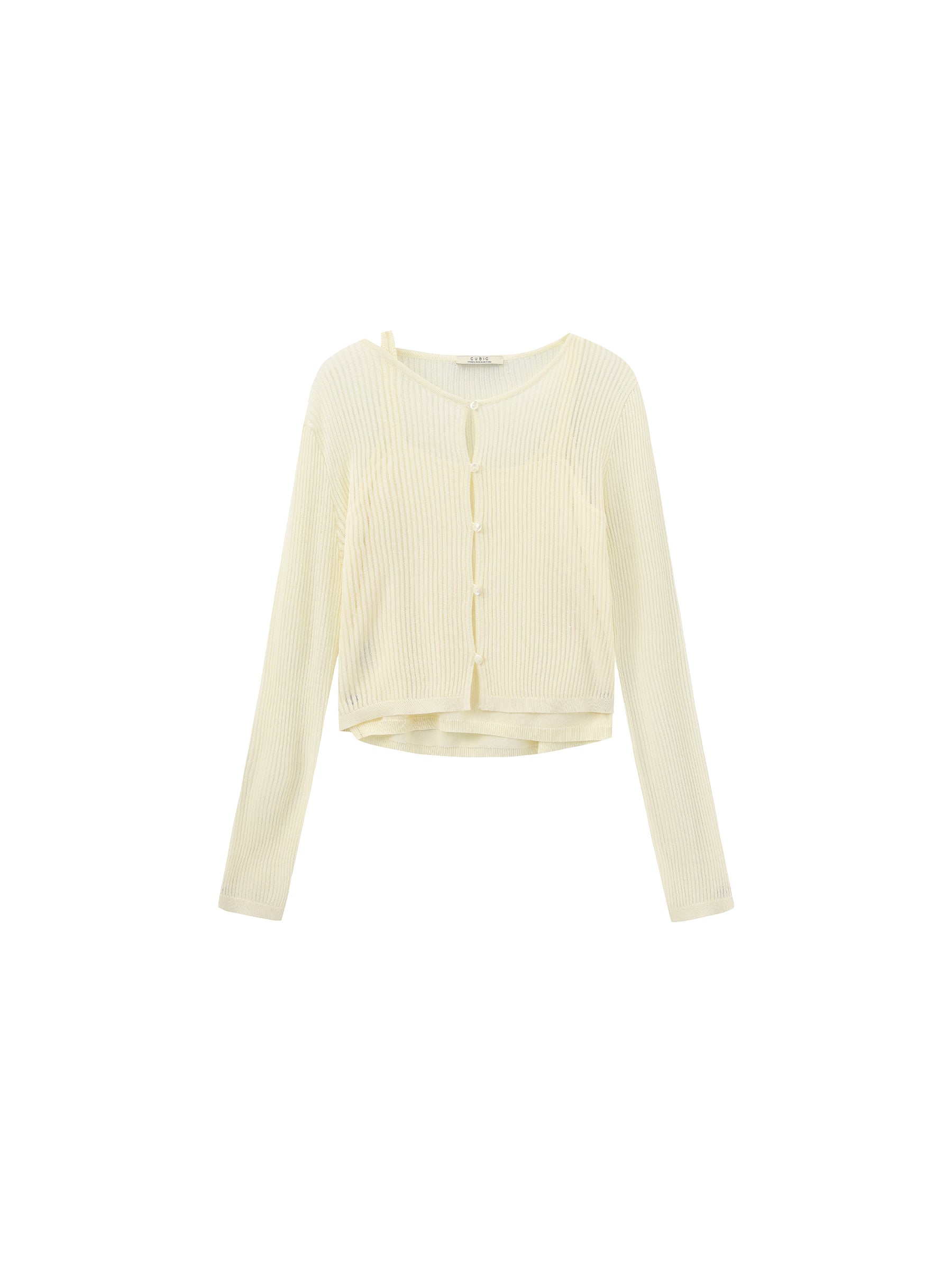 CUBIC Sheer Ribbed Knit Two-Piece Set-13