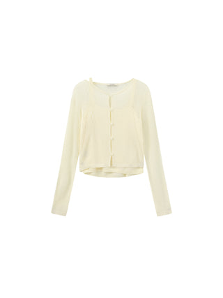 CUBIC Sheer Ribbed Knit Two-Piece Set