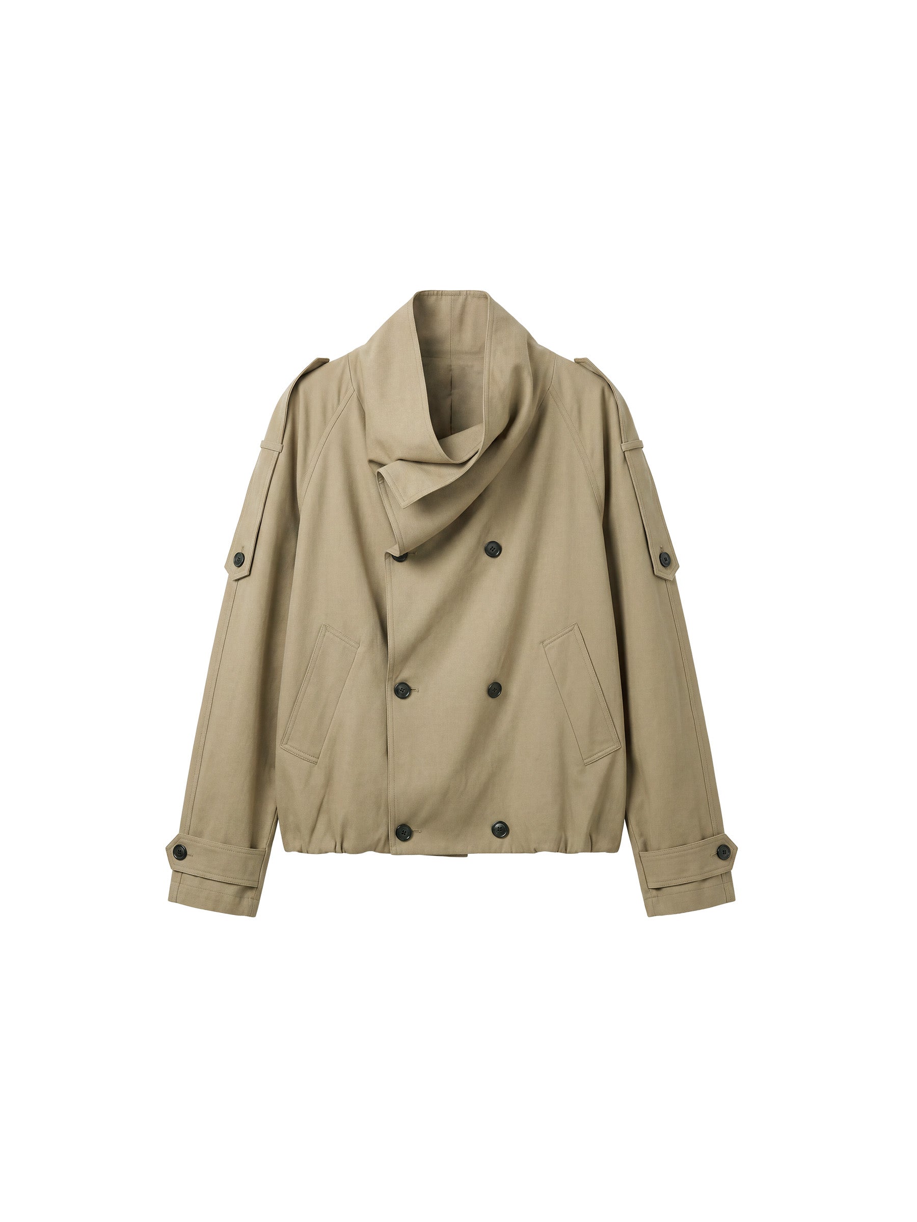 CUBIC Draped Collar Wrap Oversized Coat-13