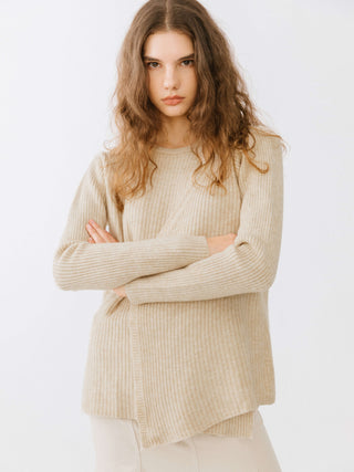 Crossover Ribbed Knit Jumper