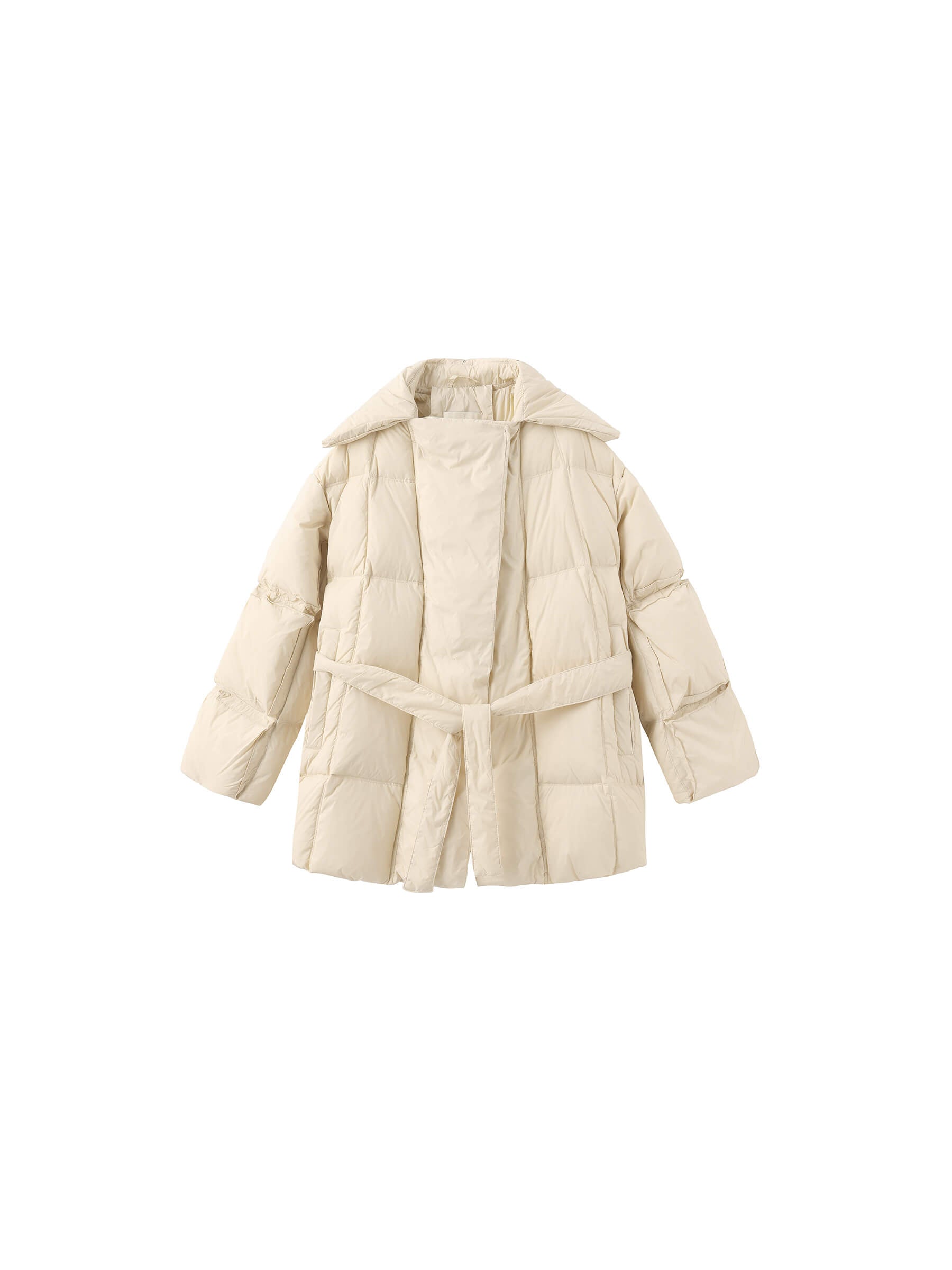Short Boxy Down Coat-15