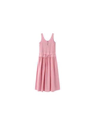 Panelled Henley Neck Vest Dress