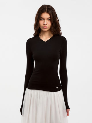 CUBIC Wool Blend V-Neck Knit T-Shirt