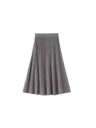 ONE BY CUBIC Lace Stitch Knitted Midi Skirt