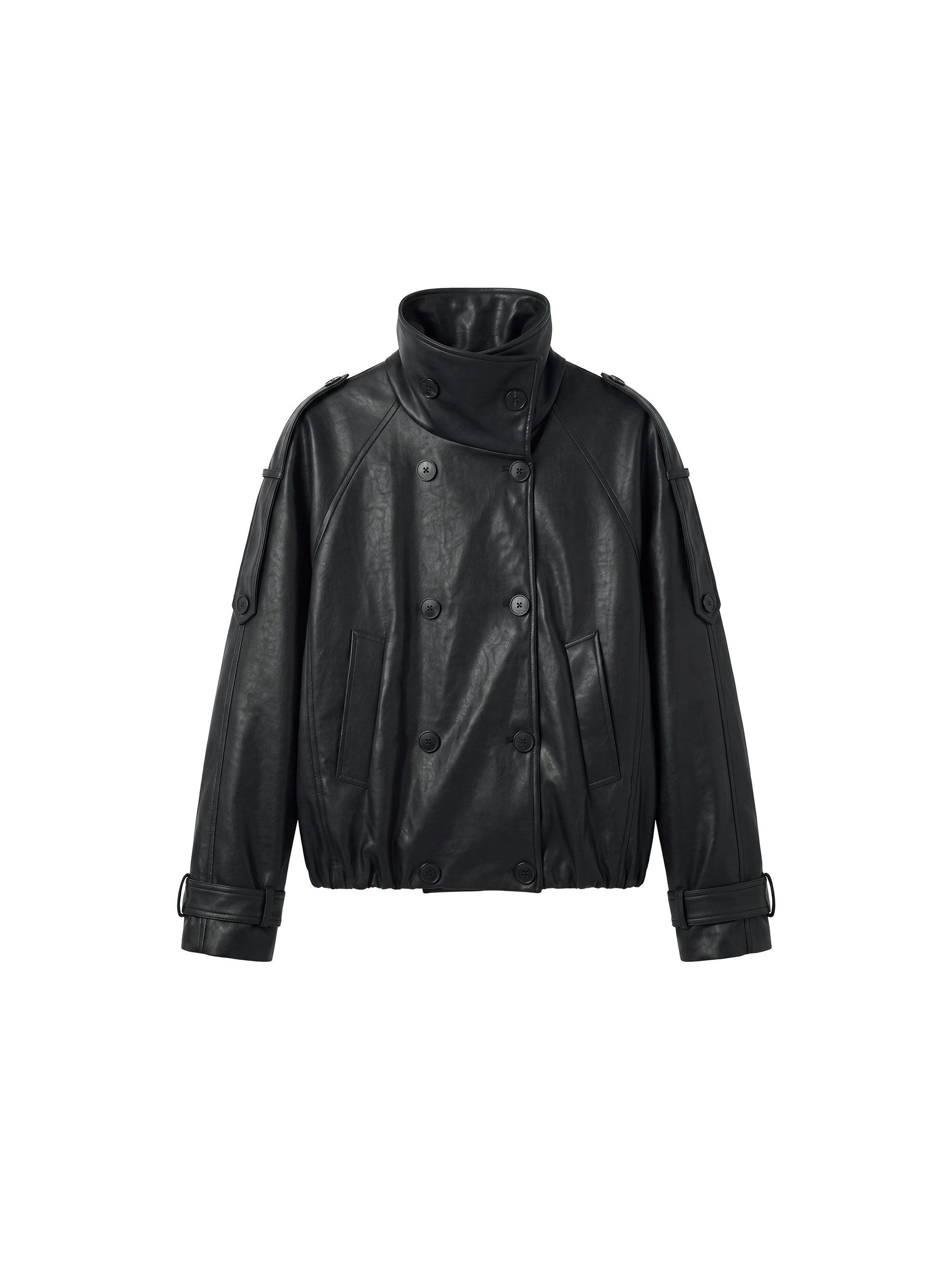 CUBIC Faux Leather Down Jacket-13