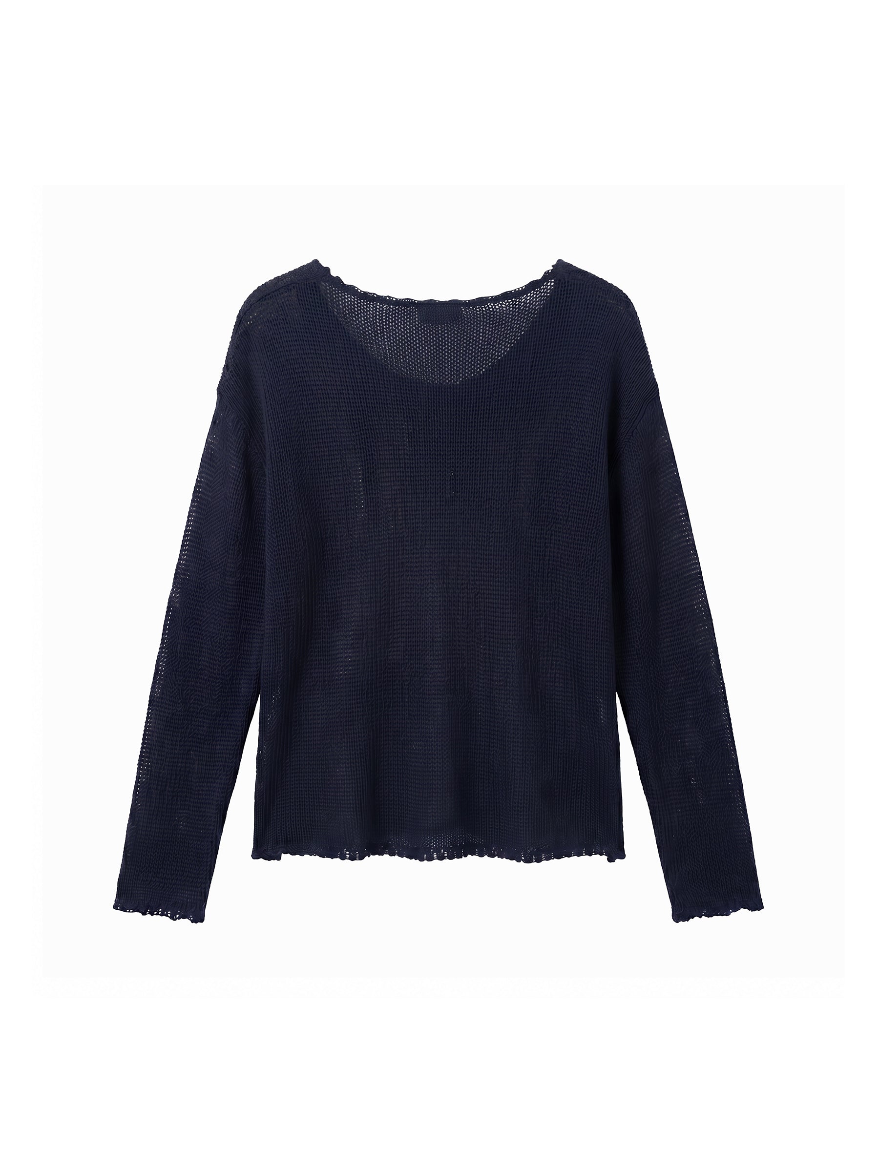 CUBIC Button Detail Open-Knit Top-12