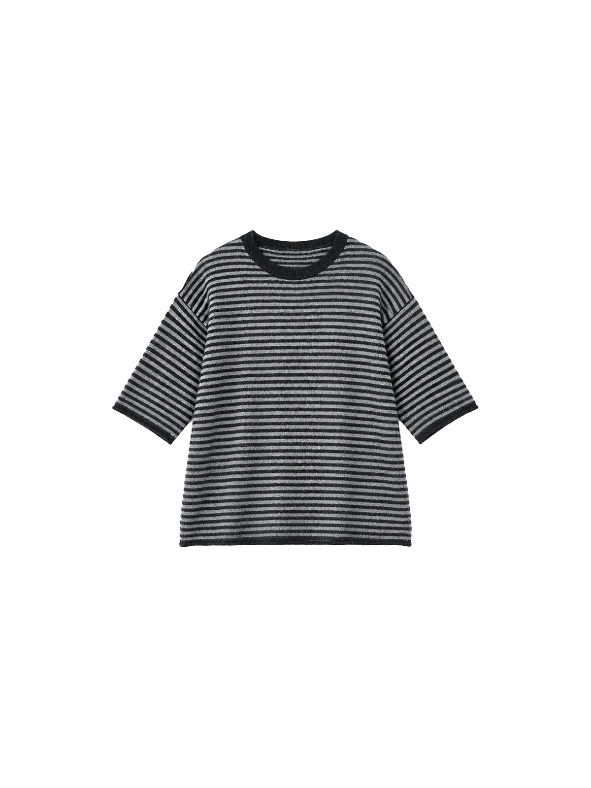CUBIC Relaxed Striped Fluffy Knit Top-13