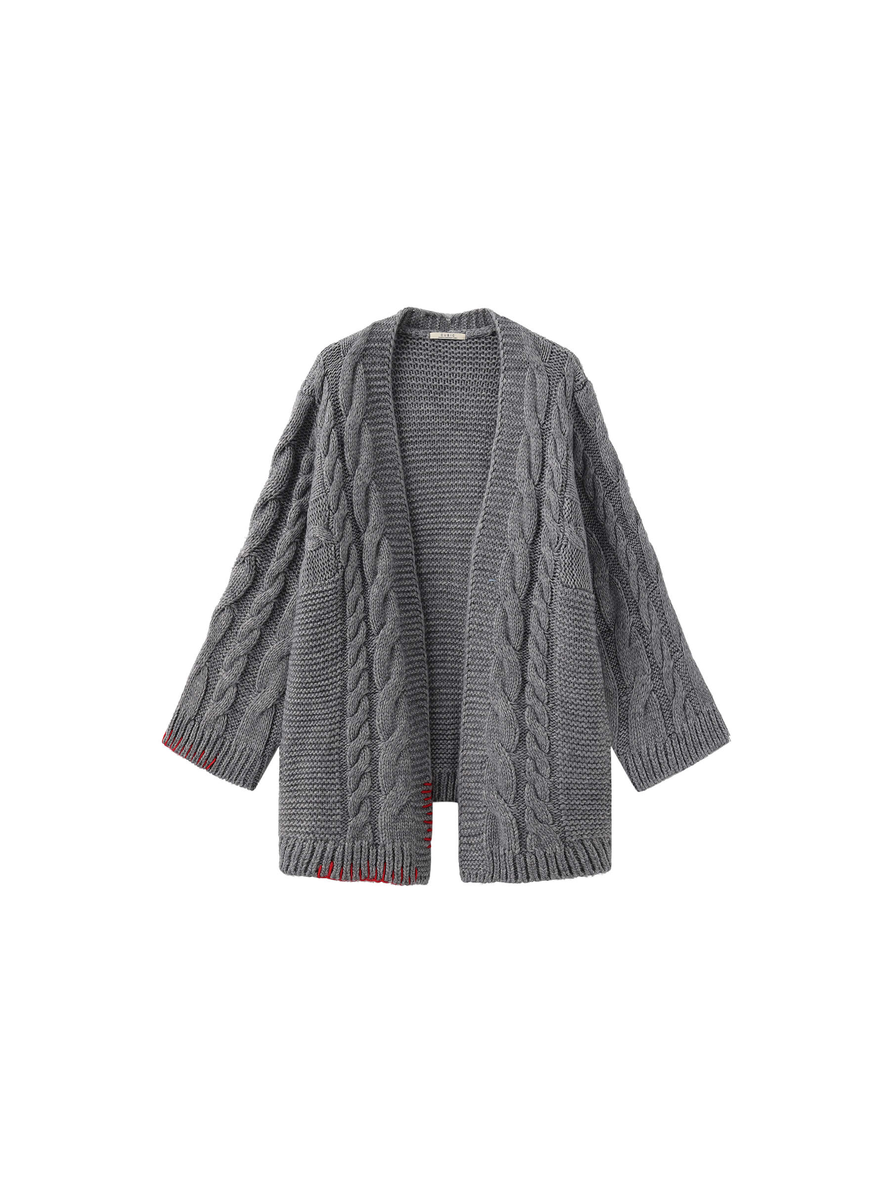Cable Knit Cardigan with Wool Blend-15