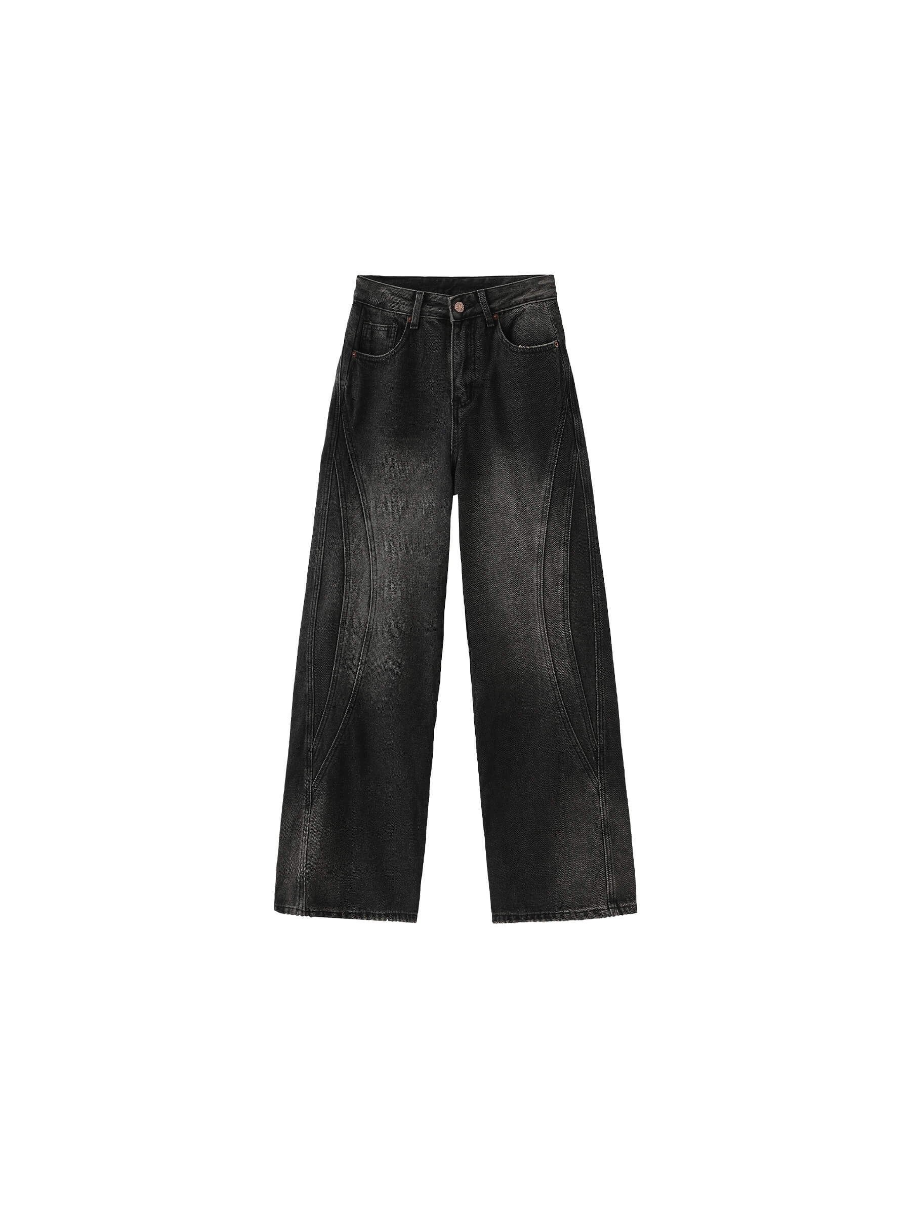 Vintage Style Straight leg Denim Jeans-13