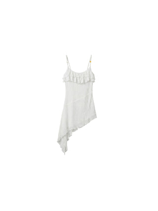 CUBIC Textured Ruffle Neck Lace Strap Camisole