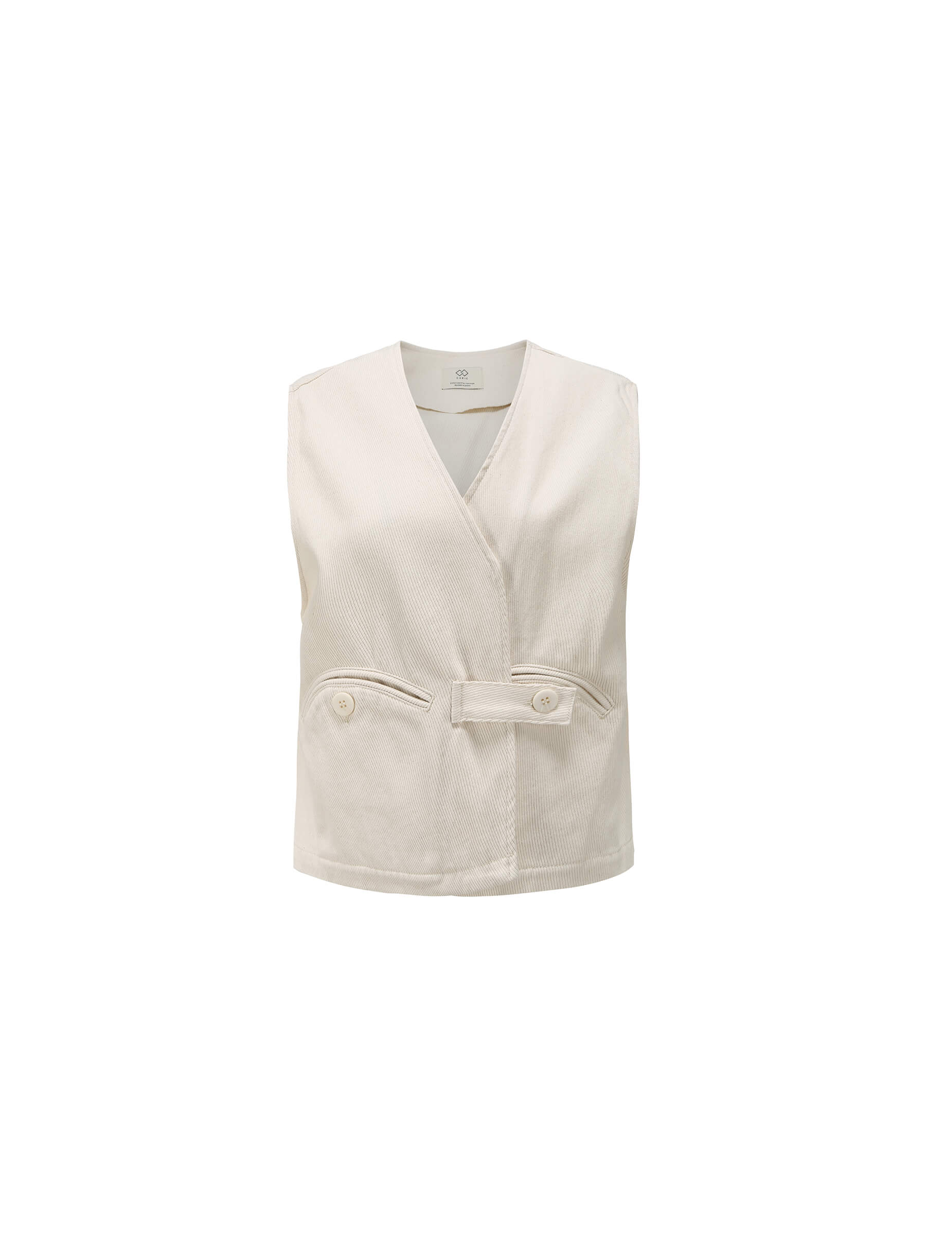 Cropped Double Breasted Twill Waistcoat-15