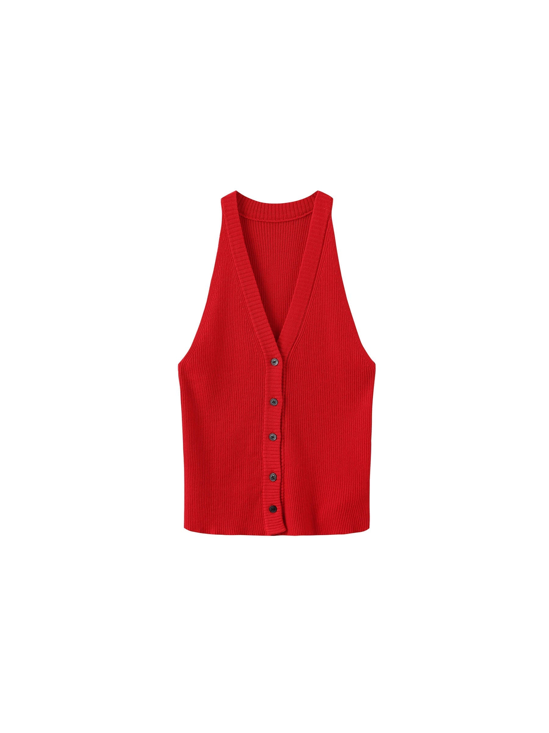 Halter Neck Off-Shoulder Cardigan Vest-15