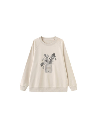 Round Neck Printed Sweatshirt