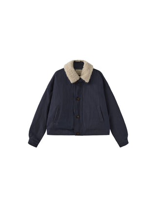 Removable Fur Collar High Neck Down Coat